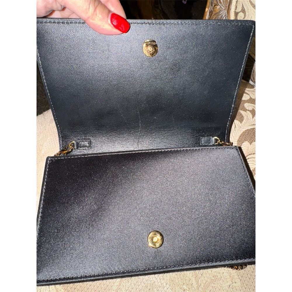 Versace Women's Black Silk Clutch Crossbody Bag with Medusa Emblem - Picture 11 of 14
